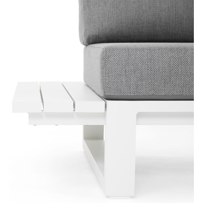 Turino loungehoek in wit aluminium met grijs weather+ softtouch kussens