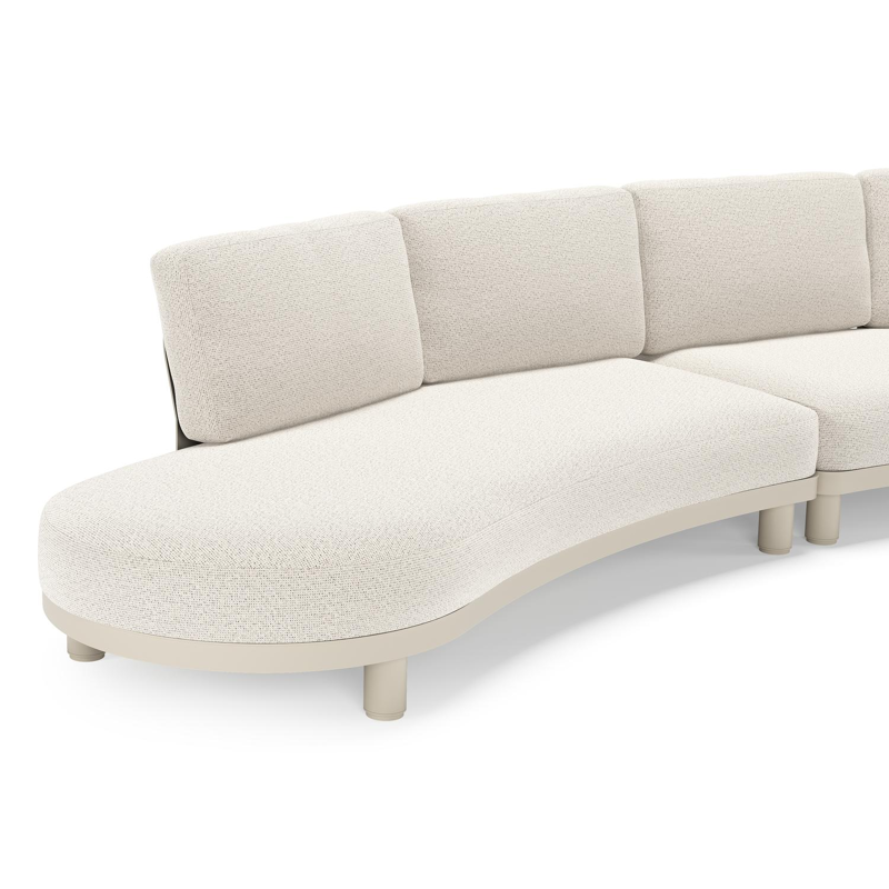 Donato loungehoek in beige aluminium met all weather solica Firenze Natural kussen