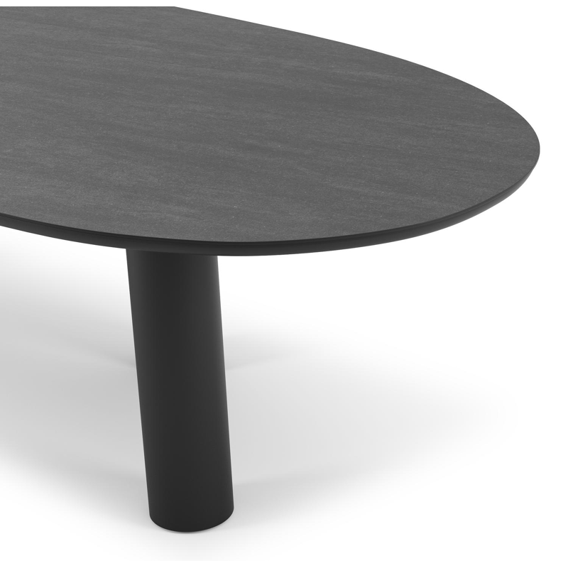 Organo tuintafel organisch in zwart aluminium en volkeramiek basalt zwart L 280 x B 120 x H 74 cm