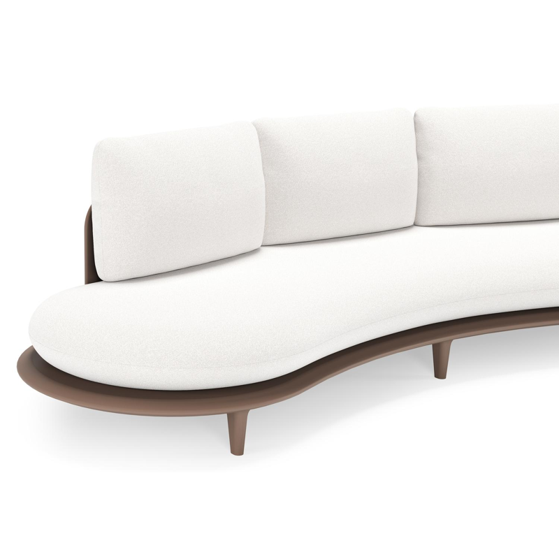 Bomero loungebank in taupe aluminium met soul optik all weather solica kussen