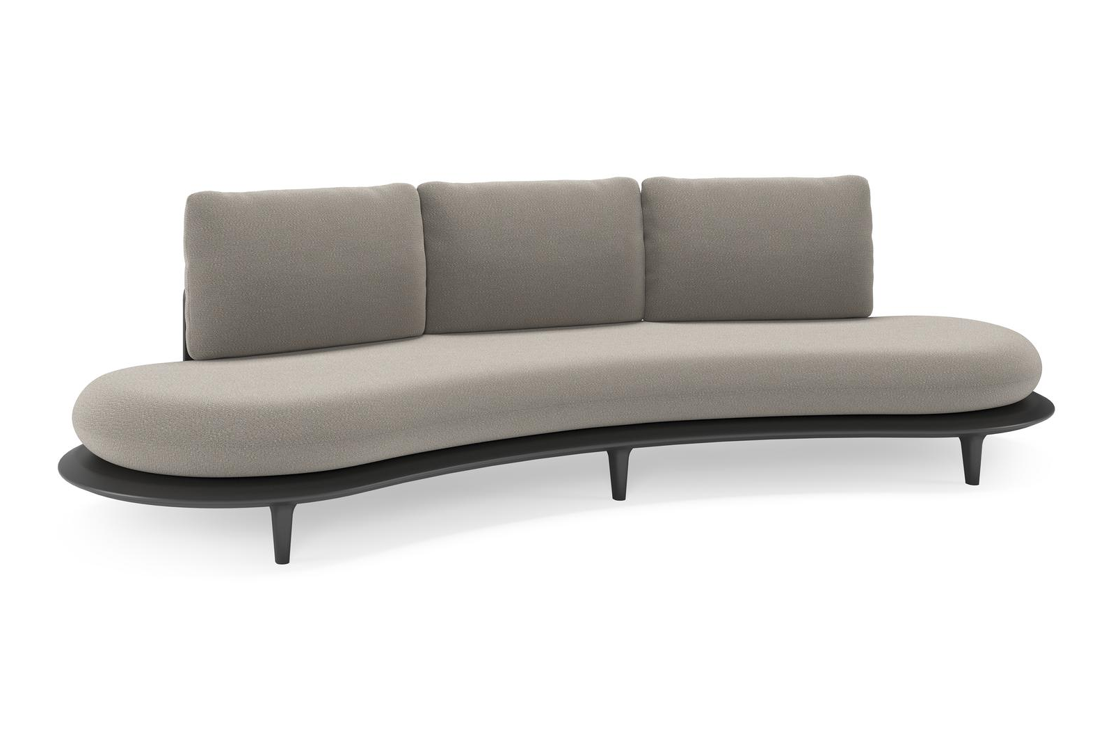 Bomero loungebank in zwart aluminium met lopi silver all weather sunbrella® luxe kussen