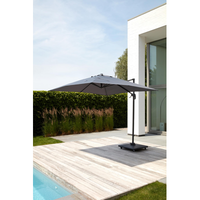 Calpe hangparasol in grijs aluminium met polyester parasoldoek - (zonder voet)