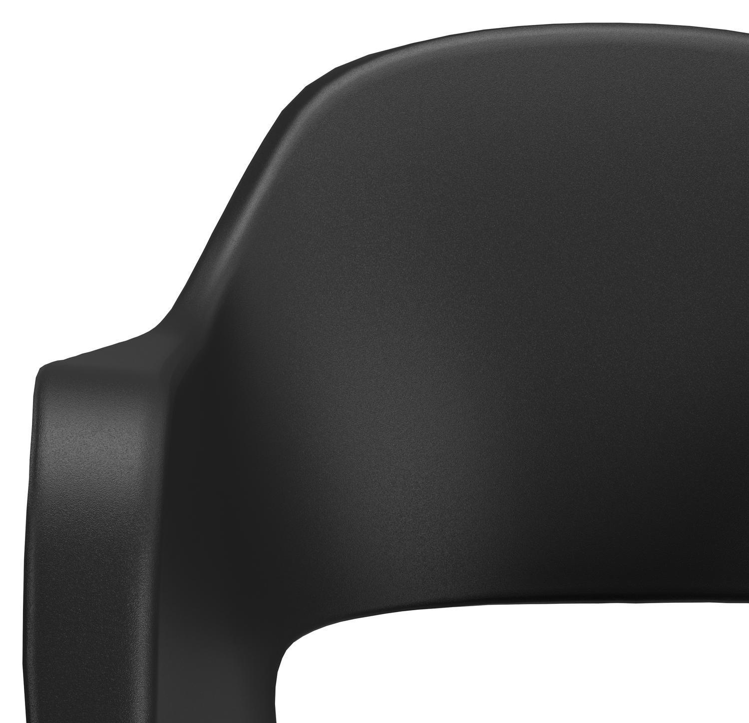 Mira rechthoekige afgeronde tuinset in zwart aluminium en teak natural finish met 6 Artena tuinstoelen