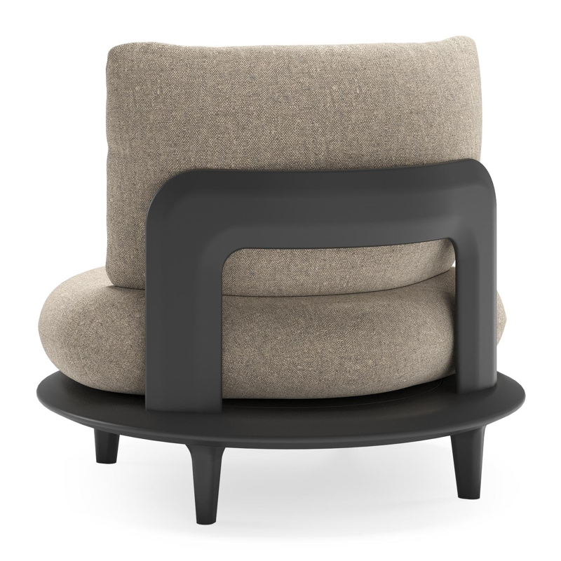 Bomero loungestoel in zwart aluminium met chartres pewter all weather sunbrella® luxe kussen