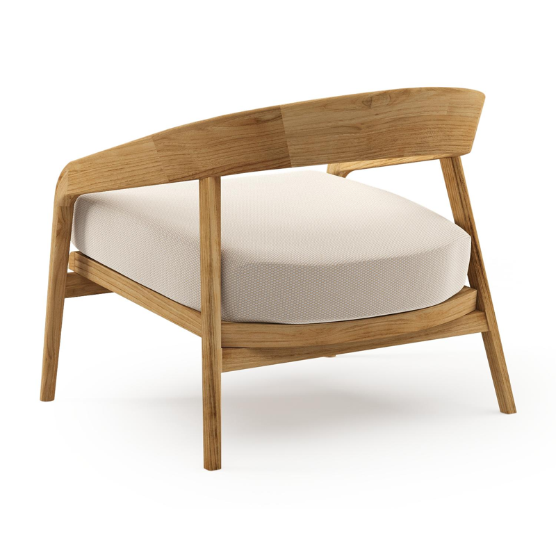 Lacrima loungestoel in teak met lopi antique all weather Sunbrella® luxe kussen