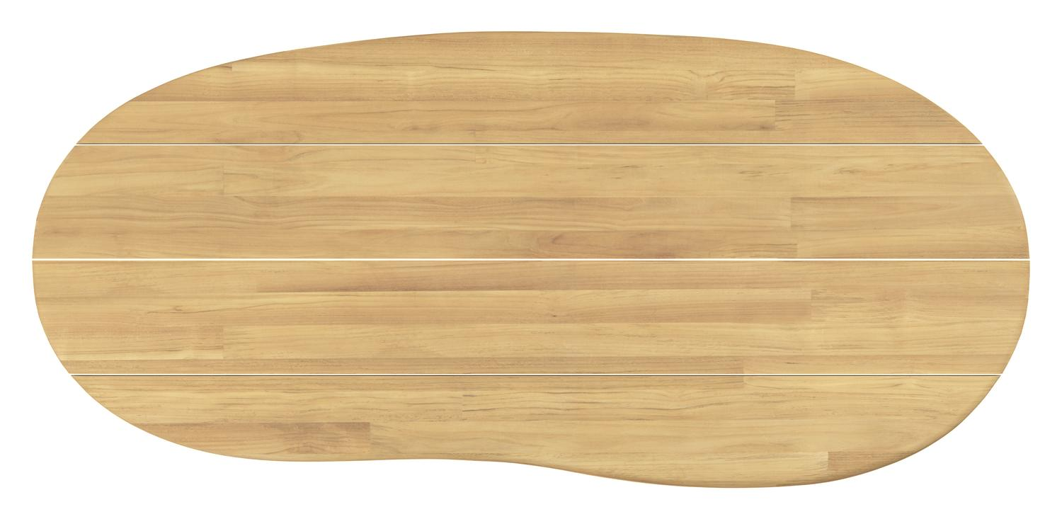 Amico tuintafel organisch in zwart aluminium en teak - L 240 x B 110 x H 73.5 cm