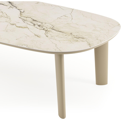 Amico tuintafel bombo in beige aluminium en volkeramiek Colorado Dunes - L 270 x B 125 x H 73.5 cm