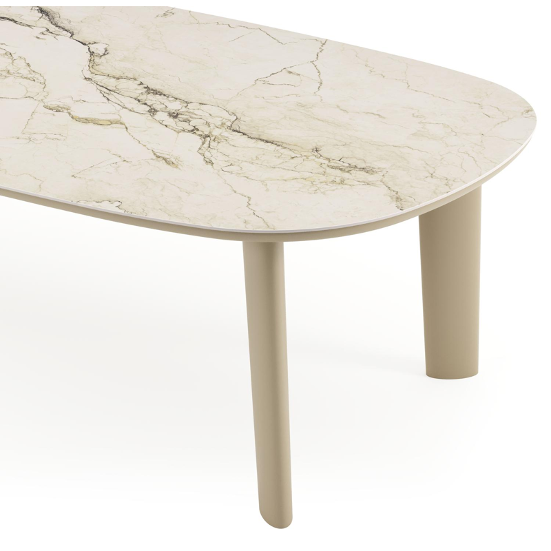 Amico tuintafel bombo in beige aluminium en volkeramiek Colorado Dunes - L 270 x B 125 x H 73.5 cm