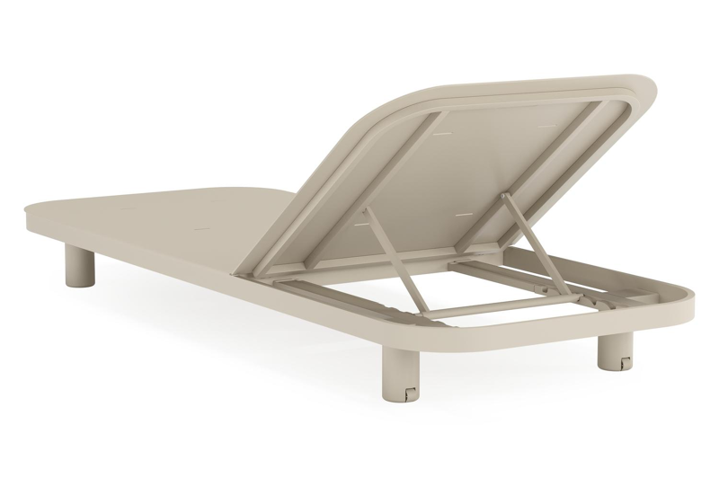 Donato verstelbaar ligbed in beige aluminium met All Weather Sunbrella® luxe lopi marble kussen