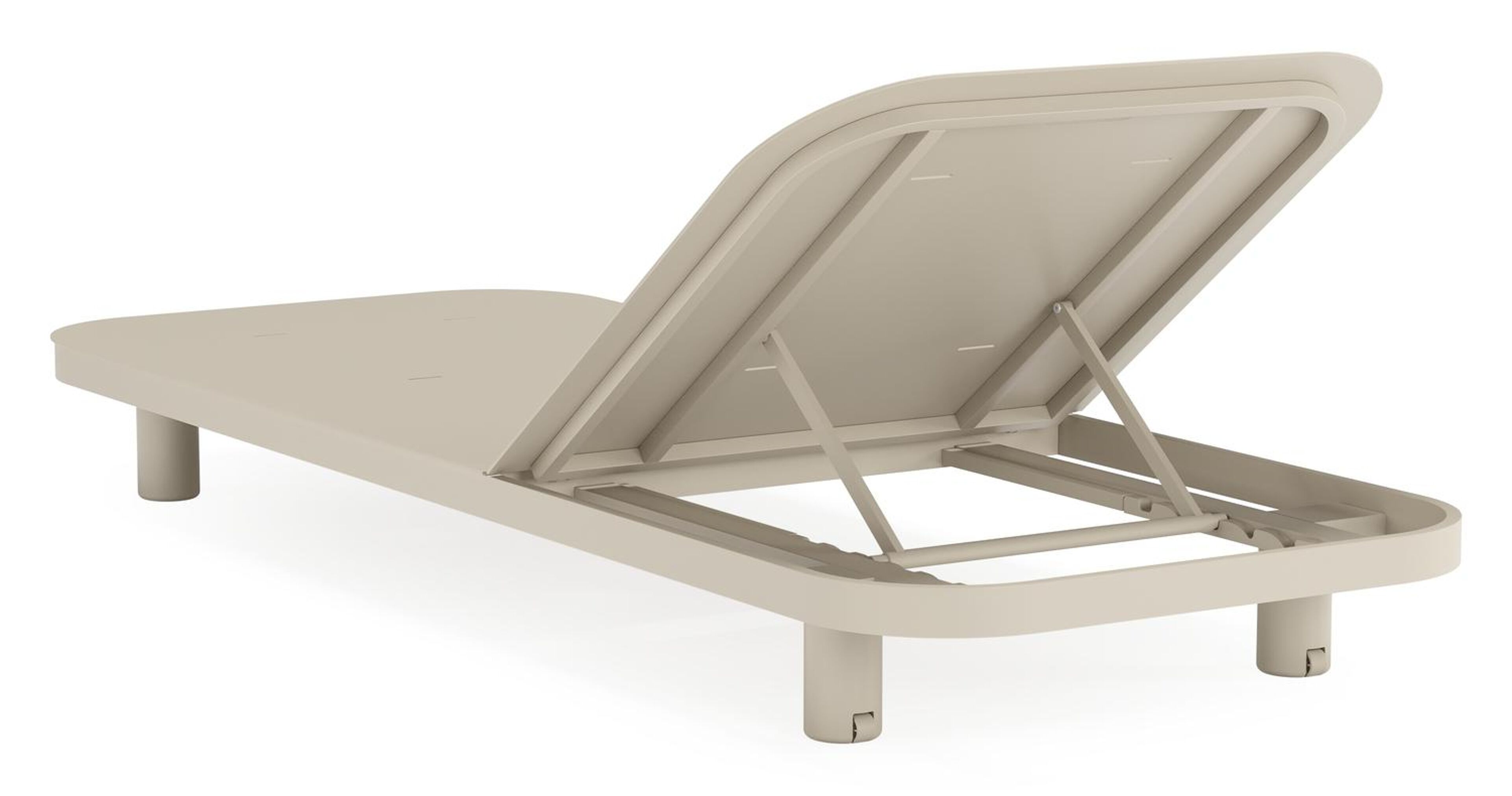 Chaise longue réglable Donato en aluminium beige avec All Weather Solica slow farafra coussin