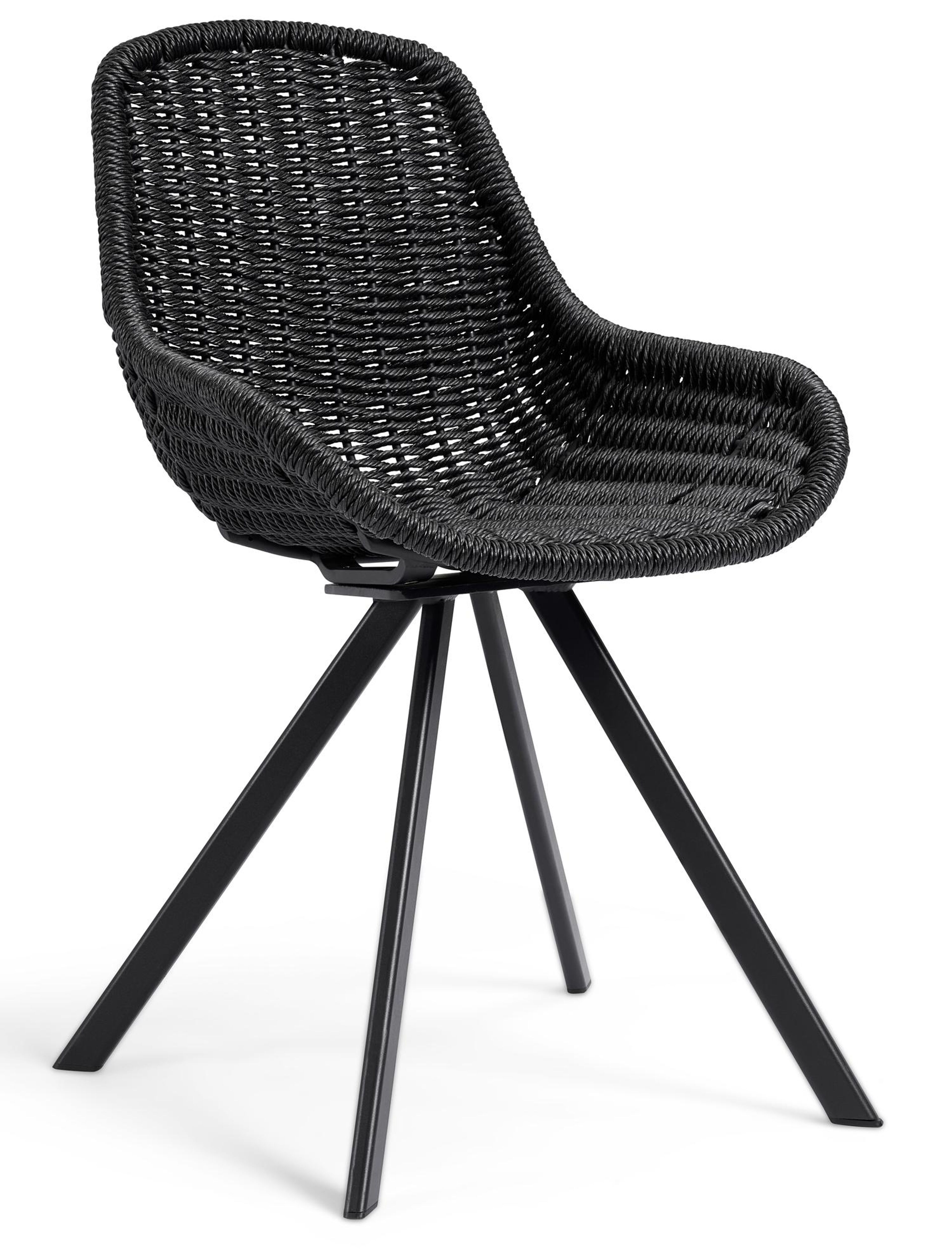 Cesano tuinstoel in zwart aluminium en zwart wicker