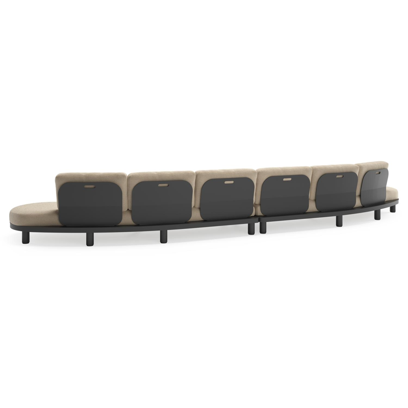 Donato loungebank in zwart aluminium met all weather cosytica Althea Chalk kussen