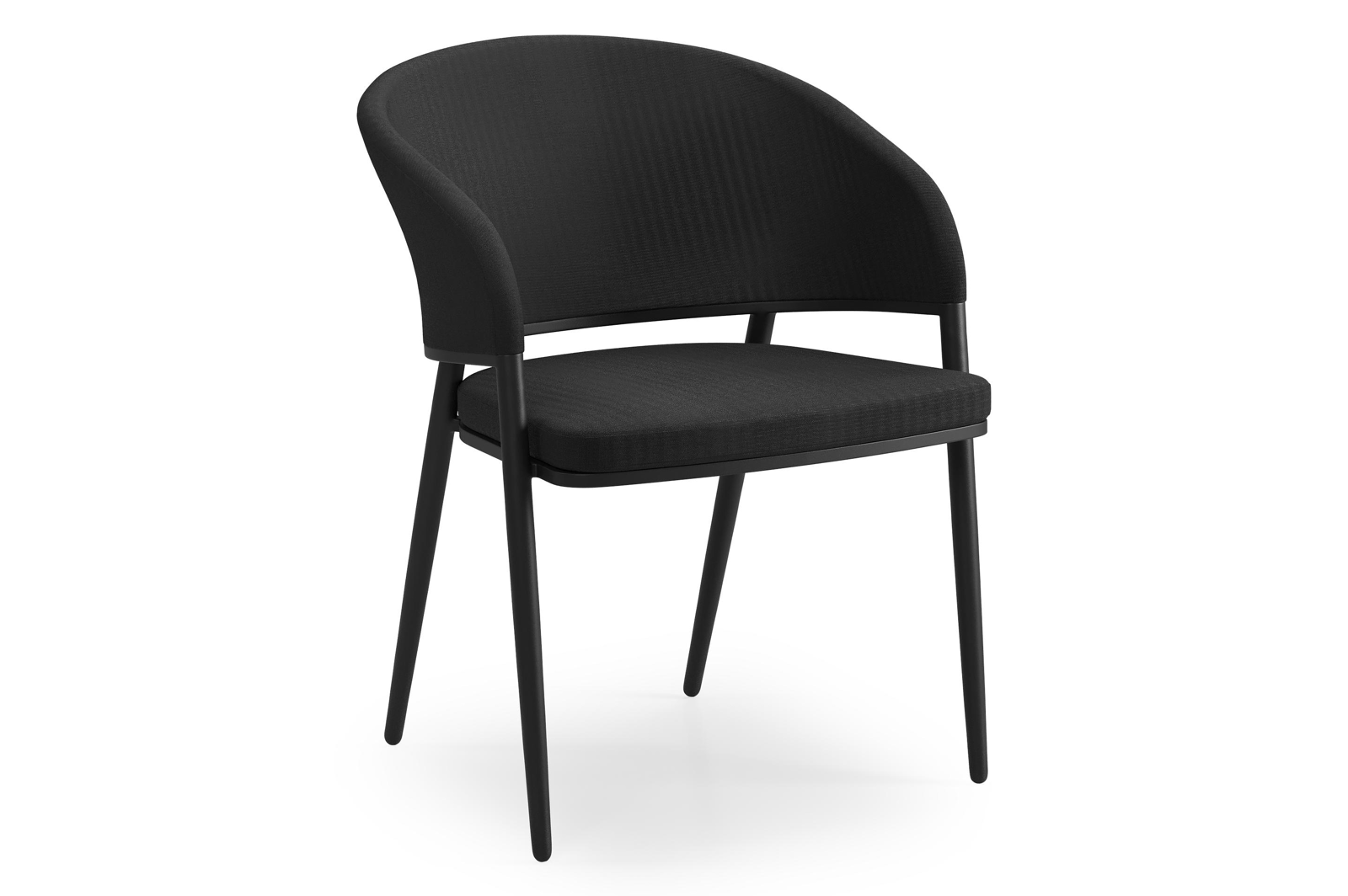 Chaise de jardin Lacrima in aluminium noir et textilène confort noir