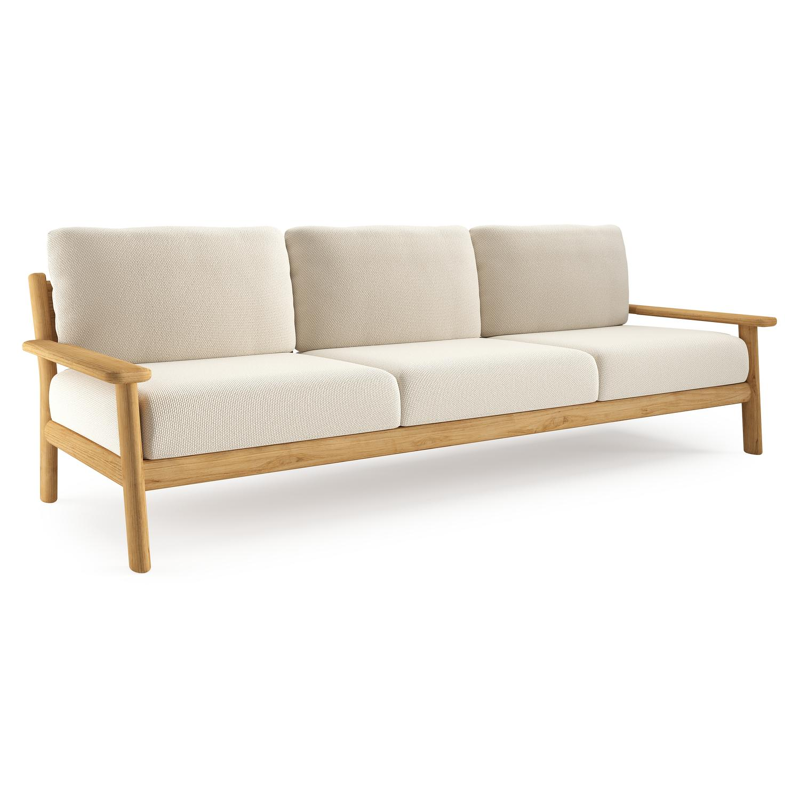 Amaro loungebank in teak met althea off white all weather cosytica kussen