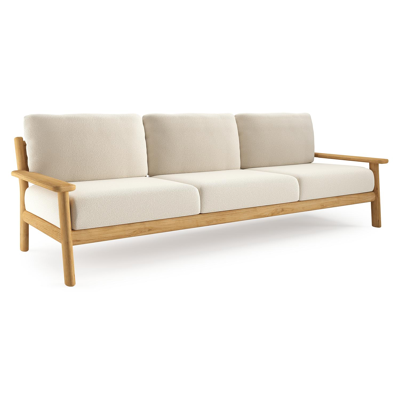 Amaro loungebank in teak met althea off white all weather cosytica kussen