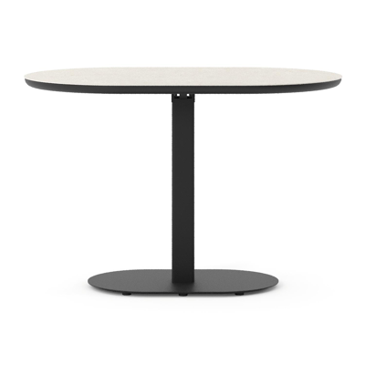 Teramo tuintafel bombo in zwart aluminium en volkeramiek Shilin - L 110 x B 70 x H 73.7 cm