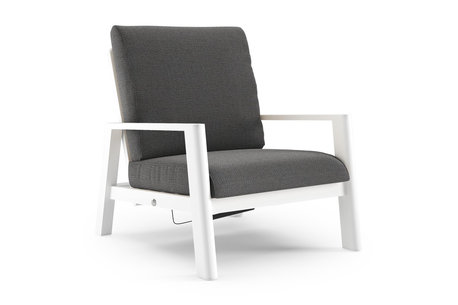 Cirello loungestoel in wit aluminium met savane tornado all weather sunbrella® luxe kussen