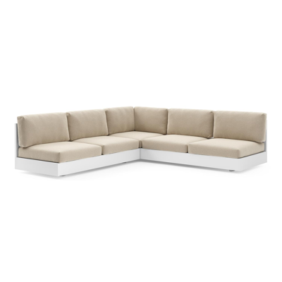 Como loungehoek in wit aluminium met althea chalk all weather cosytica kussen