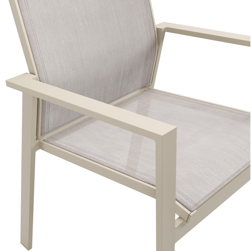 Bahia tuinstoel in beige aluminium en beige single textilene