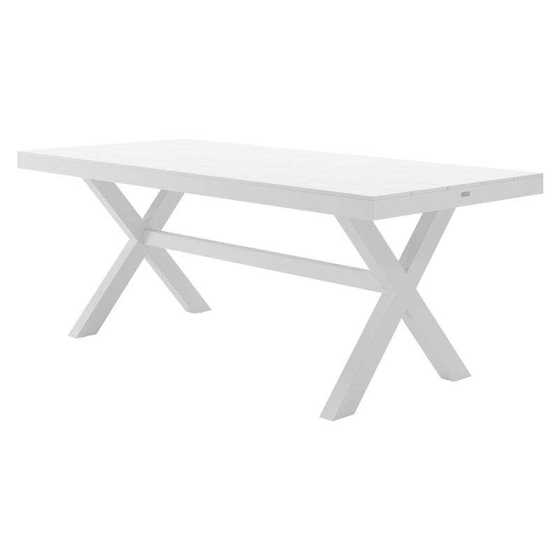 Bahia tuinset in wit aluminium met 6 stapelbare Bahia tuinstoelen