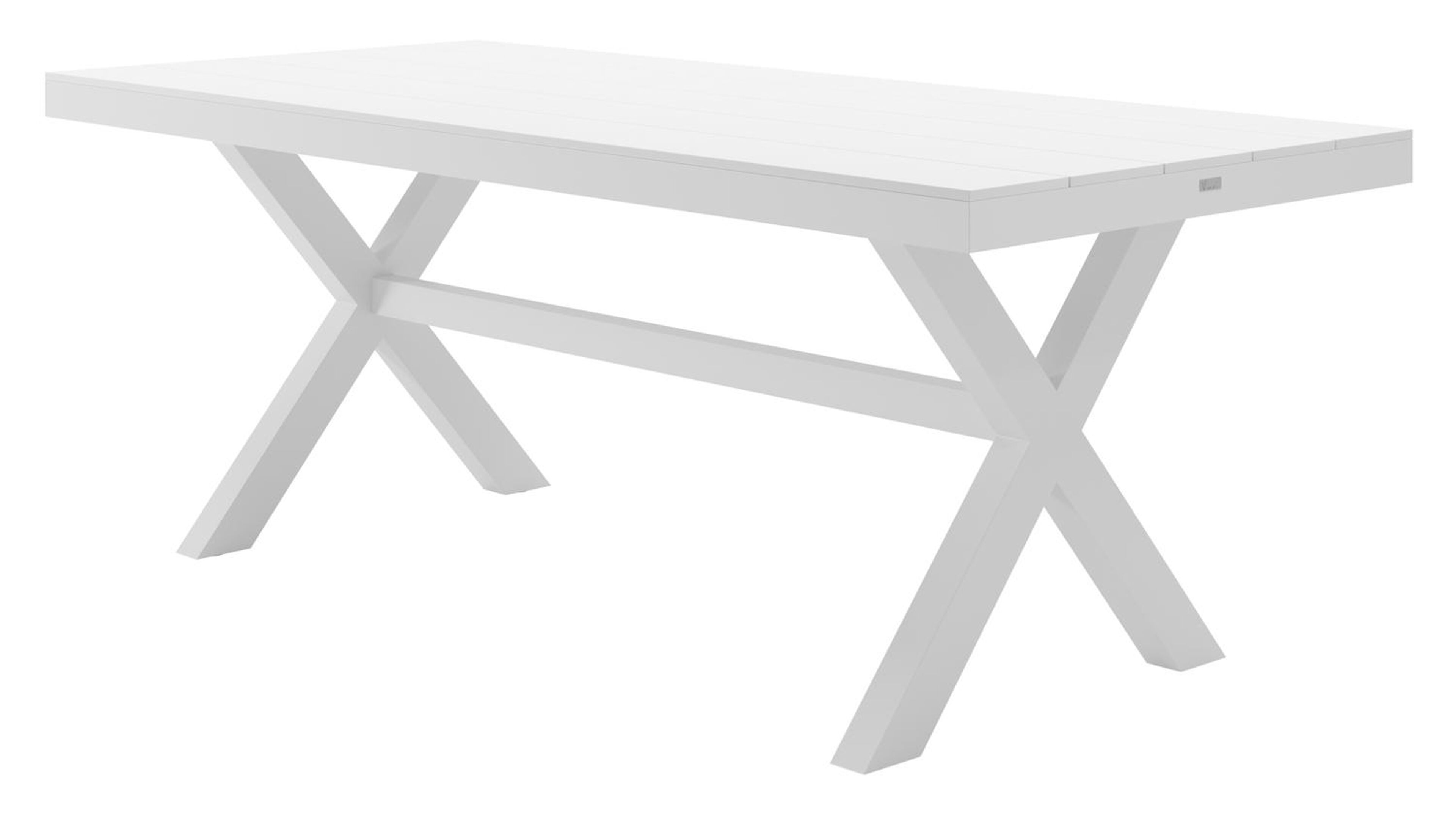 Ensemble de jardin Bahia en aluminium blanc avec 6 chaises de jardin Paco