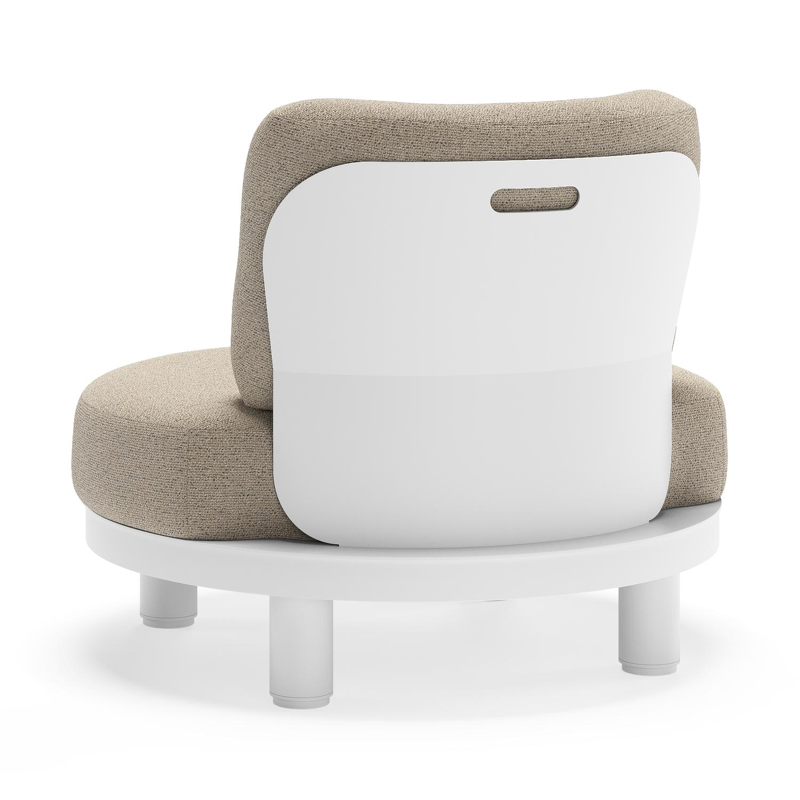 Donato loungestoel in wit aluminium met all weather cosytica Marbella Beige kussen