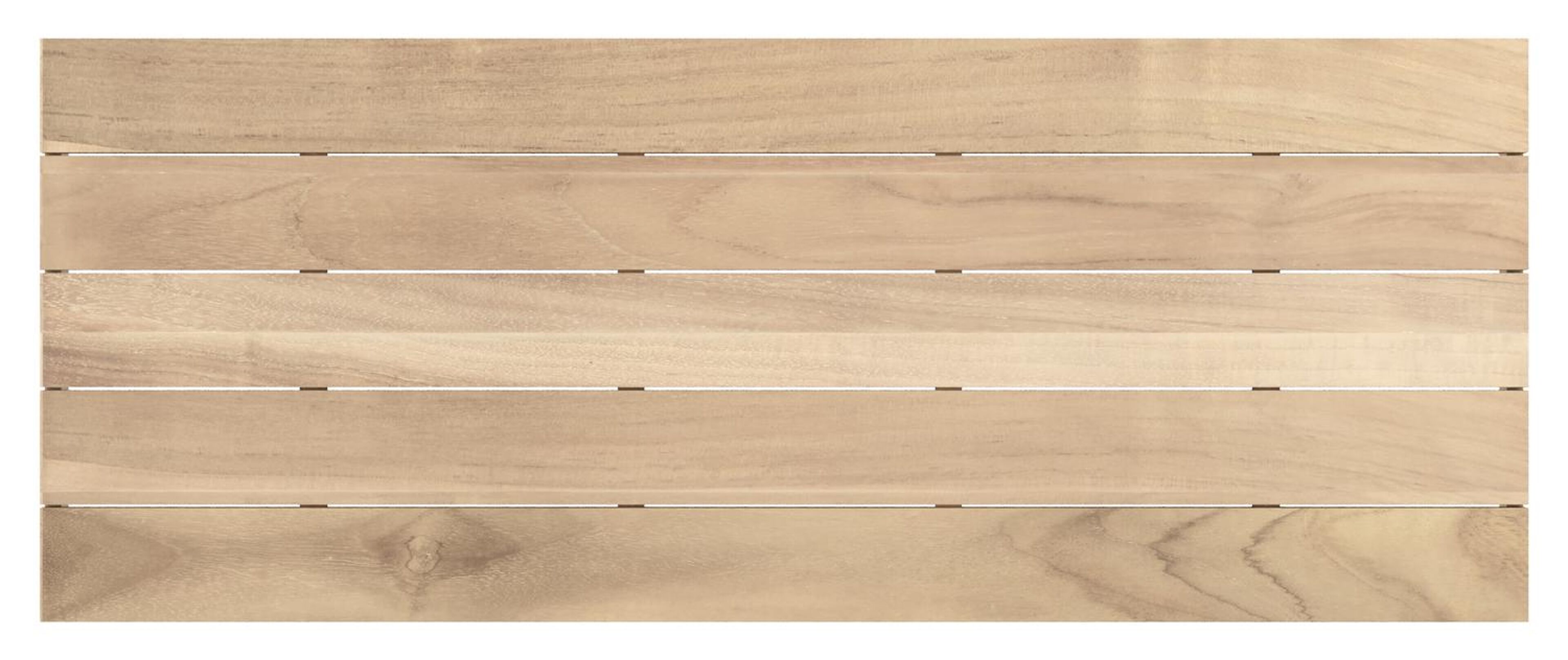 Table de jardin Como rectangulaire en aluminium beige et teck - Lg. 280 x Lrg. 110 x Haut. 73 cm