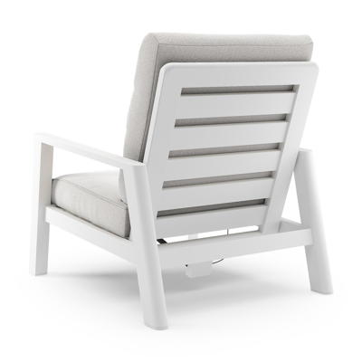 Cirello loungestoel in wit aluminium met soul optik all weather solica kussen