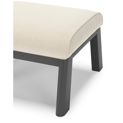 Pouf Cirello en aluminium noir et coussins en all weather cosytica althea off white