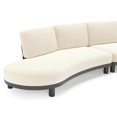 Donato loungebank in zwart aluminium met all weather cosytica Althea Off White kussen