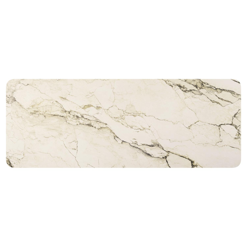 Table de jardin Orso rectangulaire arrondi en aluminium beige et céramique pleine Colorado Dunes - Lg. 290 x Lrg. 110 x Haut. 74.5 cm