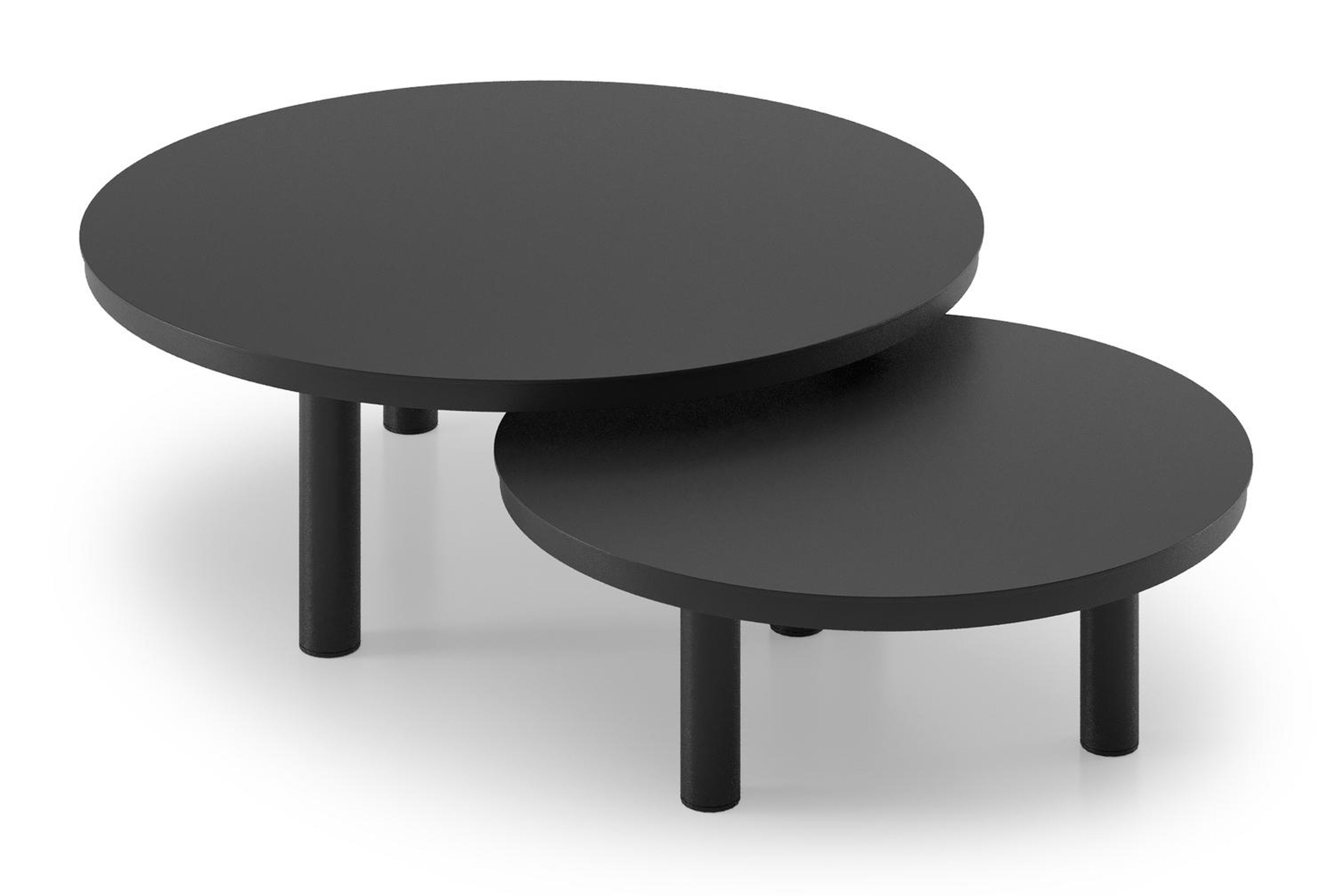 Lindo loungetafels in zwart aluminium - Dia. 85 x H 27 cm, 65 x H 21 cm