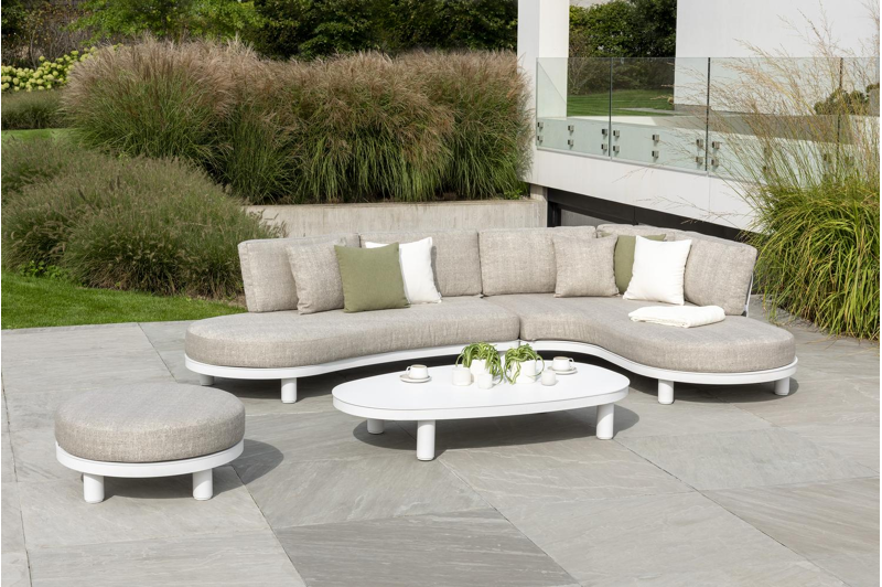 Donato loungetafel in wit aluminium - L 151 x B 90 x H 25 cm