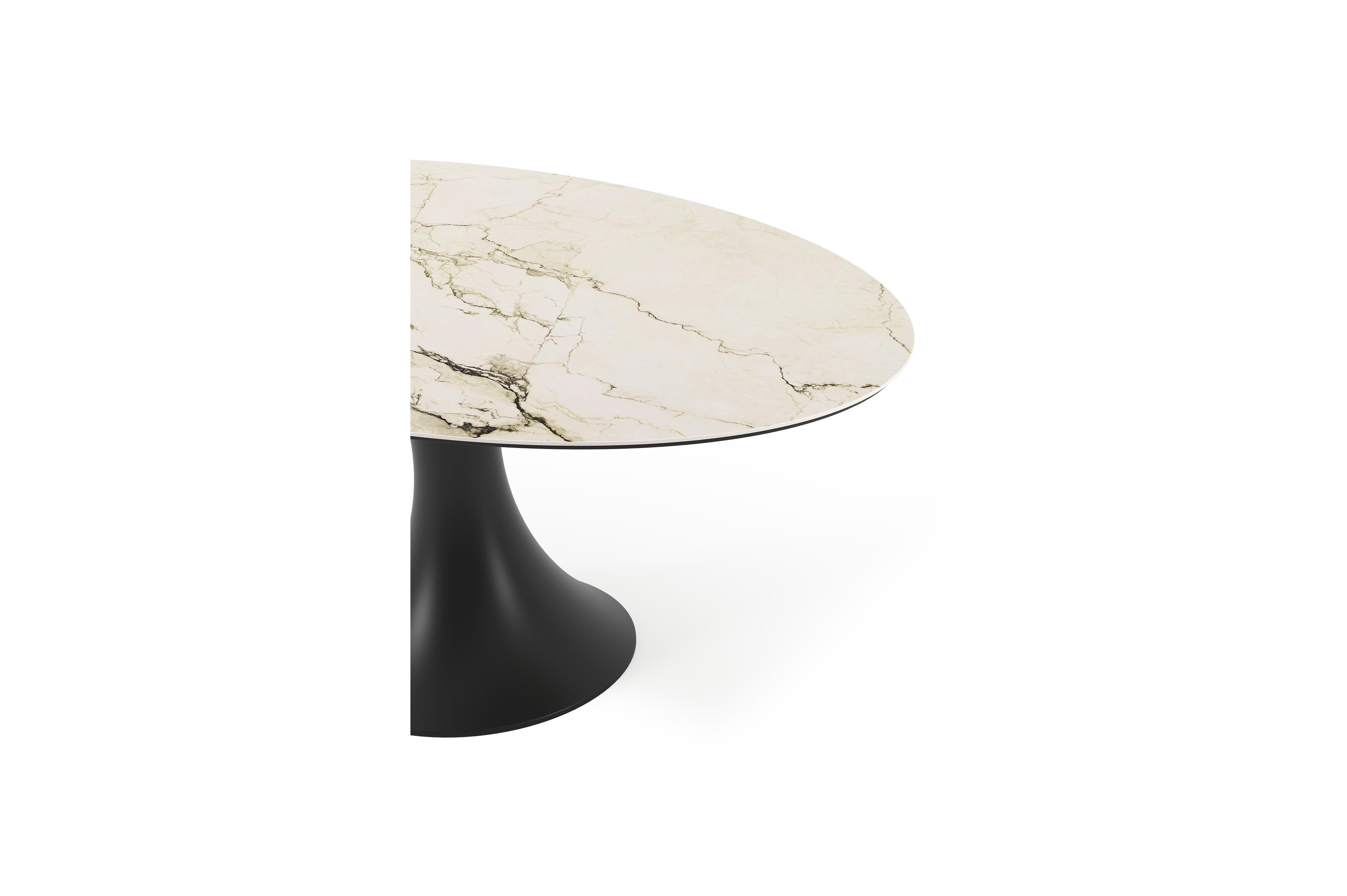 Fano tuintafel ovaal in zwart aluminium en volkeramiek colorado dunes - L 180 x B 110 x H 75 cm