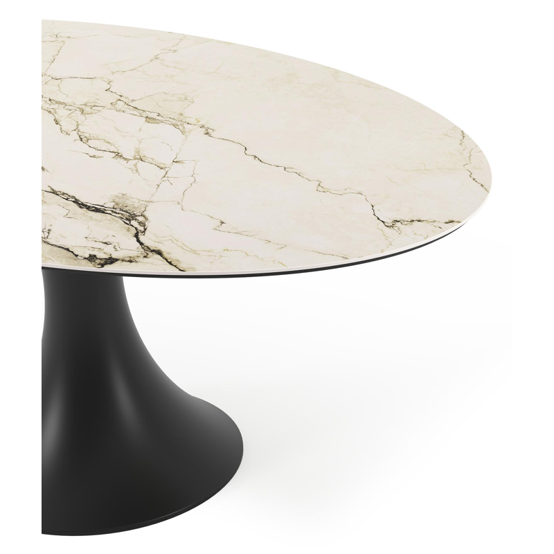 Fano tuintafel ovaal in zwart aluminium en volkeramiek colorado dunes - L 180 x B 110 x H 75 cm