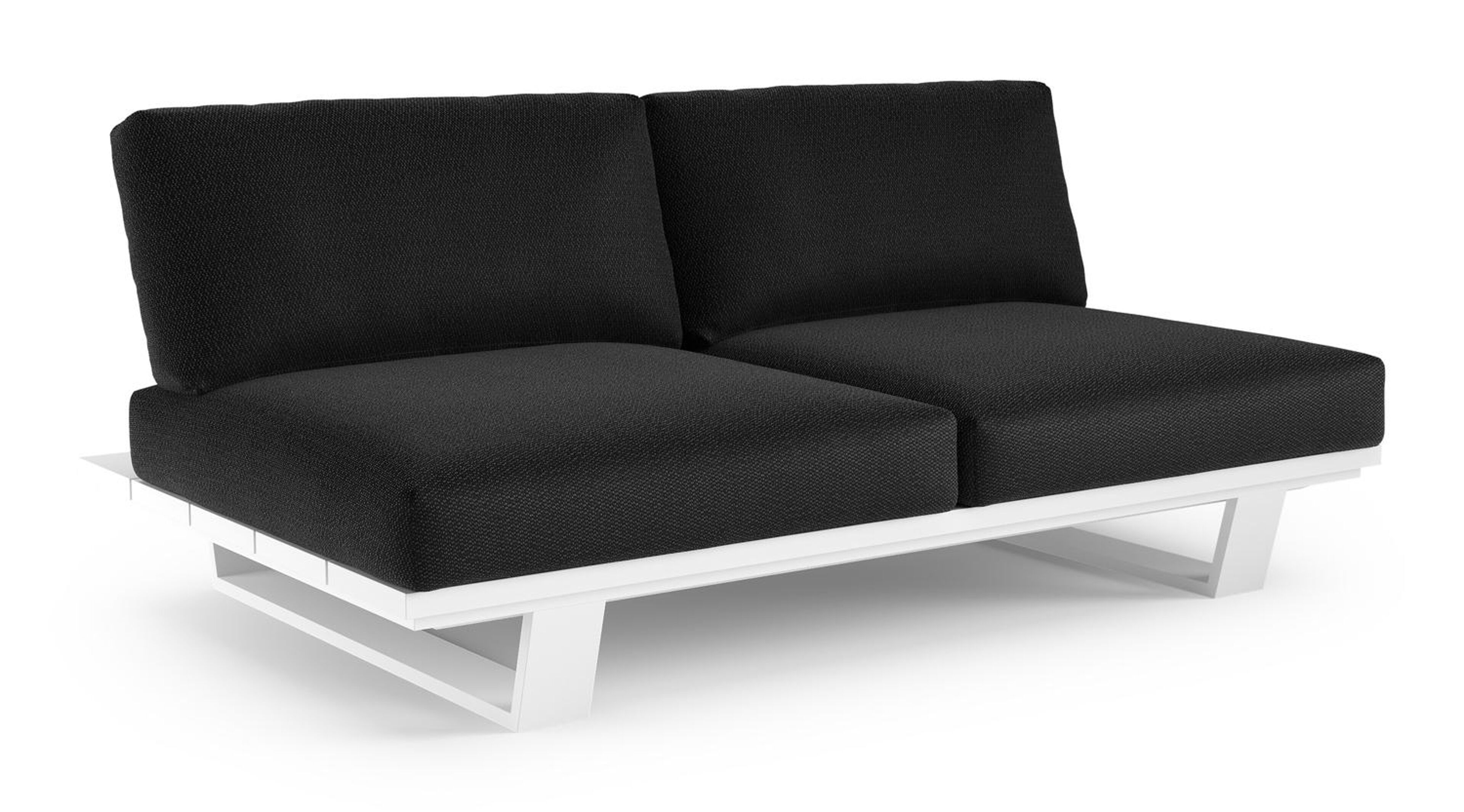 Pagino loungebank in wit aluminium met lopi baribal all weather sunbrella® luxe kussen