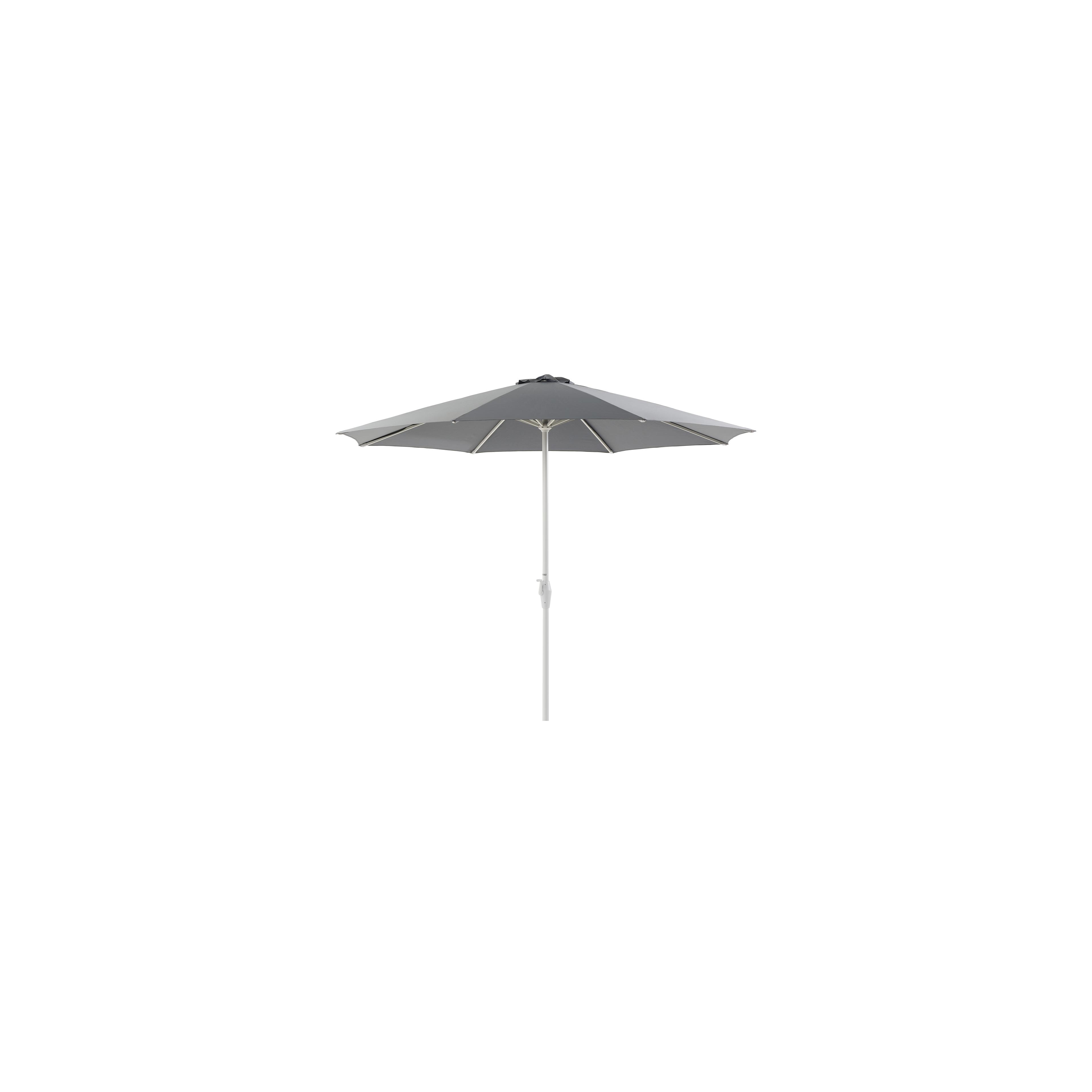 Viola staanparasol in wit aluminium met grijs weather+ softtouch parasoldoek - Dia. 350 cm (zonder voet)