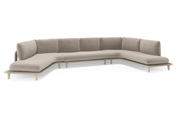 Chaise longue forme d'arc droite + 2 places + chaise longue