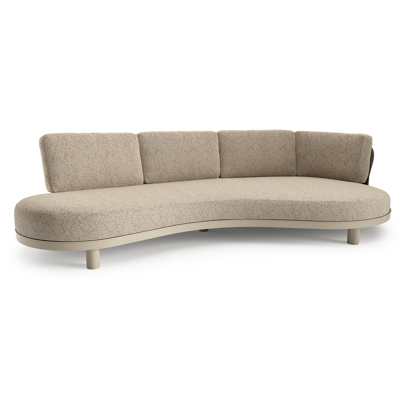 Donato loungebank in beige aluminium met bora jungle all weather cosytica kussen