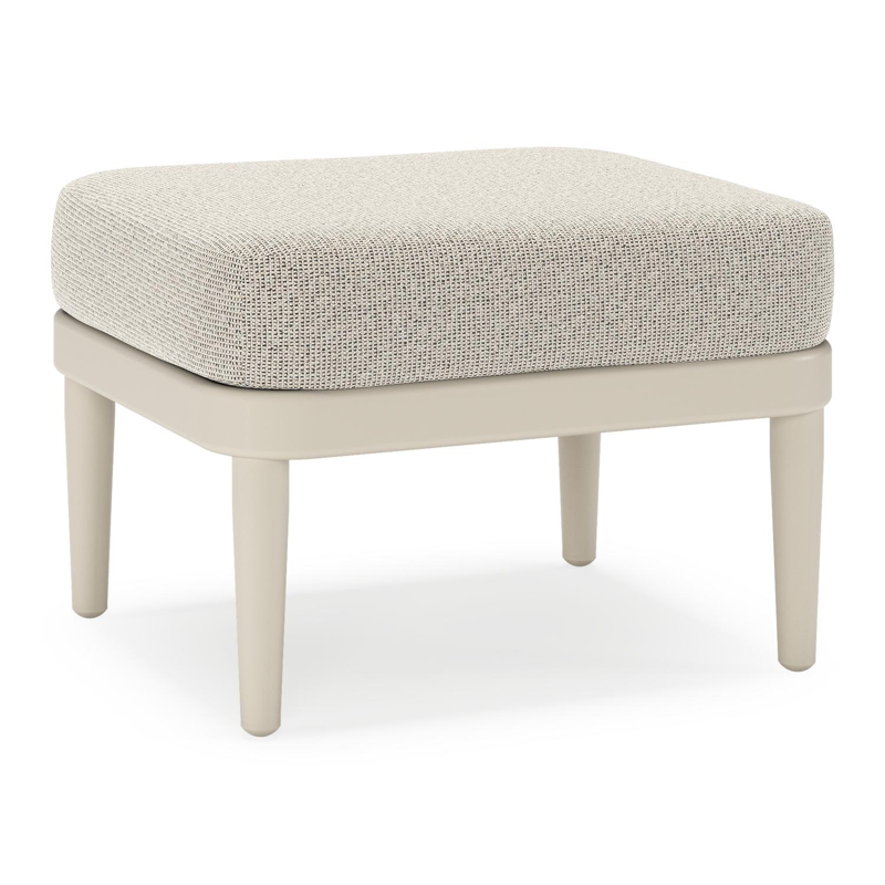 Pouf Orso en aluminium beige et coussins en all weather solica Firenze Sand