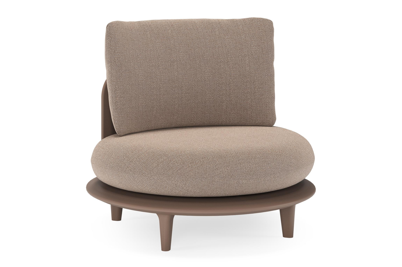 Bomero loungestoel in taupe aluminium met savane earth all weather sunbrella® luxe kussen