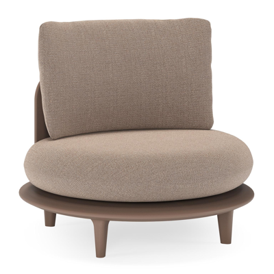 Bomero loungestoel in taupe aluminium met savane earth all weather sunbrella® luxe kussen