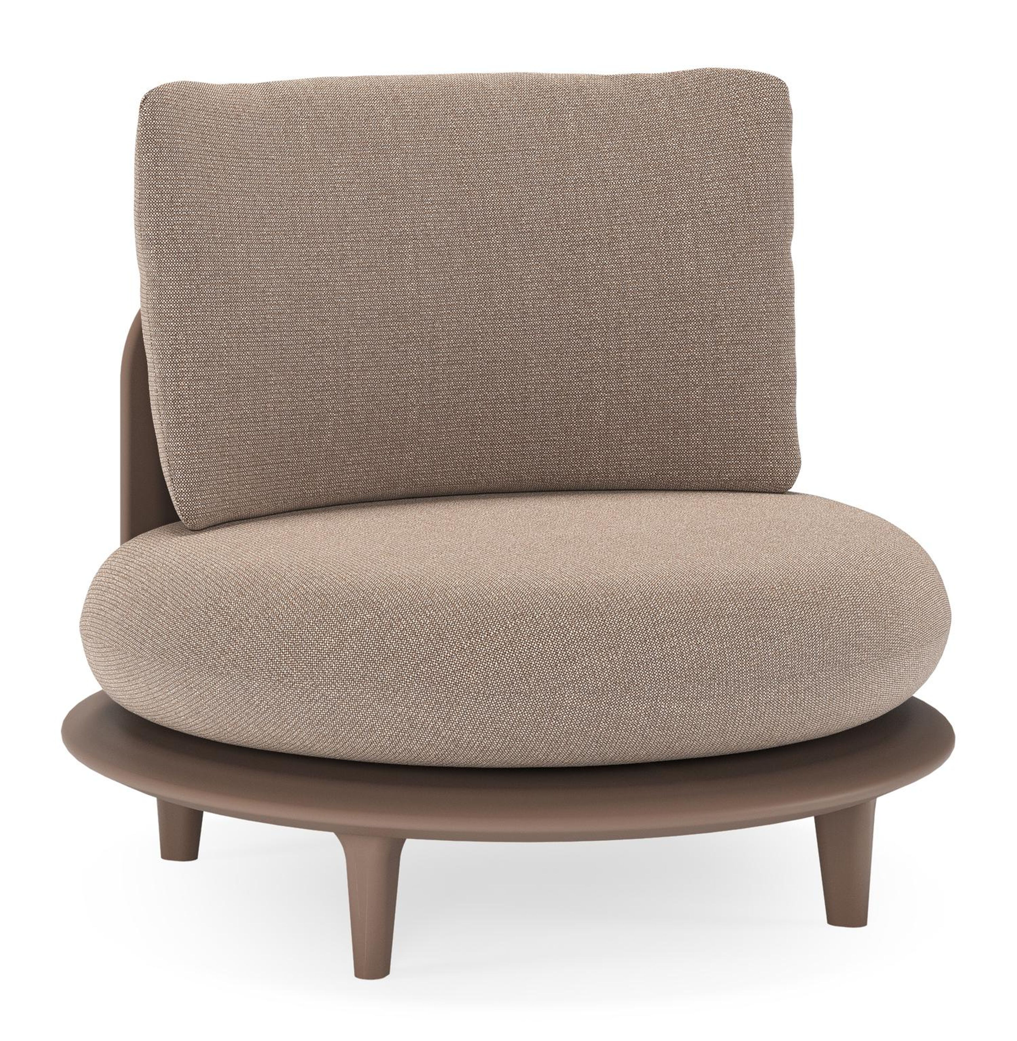 Bomero loungestoel in taupe aluminium met savane earth all weather sunbrella® luxe kussen