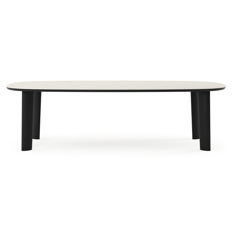 Amico tuintafel bombo in zwart aluminium en volkeramiek Shilin - L 270 x B 125 x H 73.5 cm