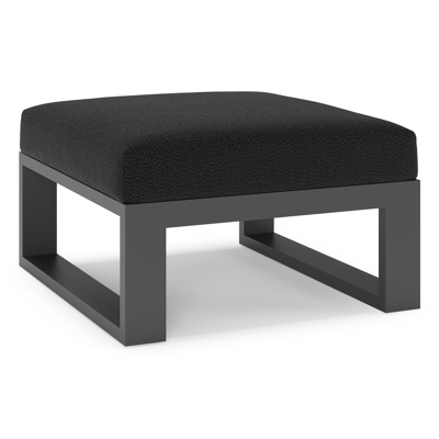 Verato poef in zwart aluminium met lopi baribal all weather sunbrella® luxe kussen