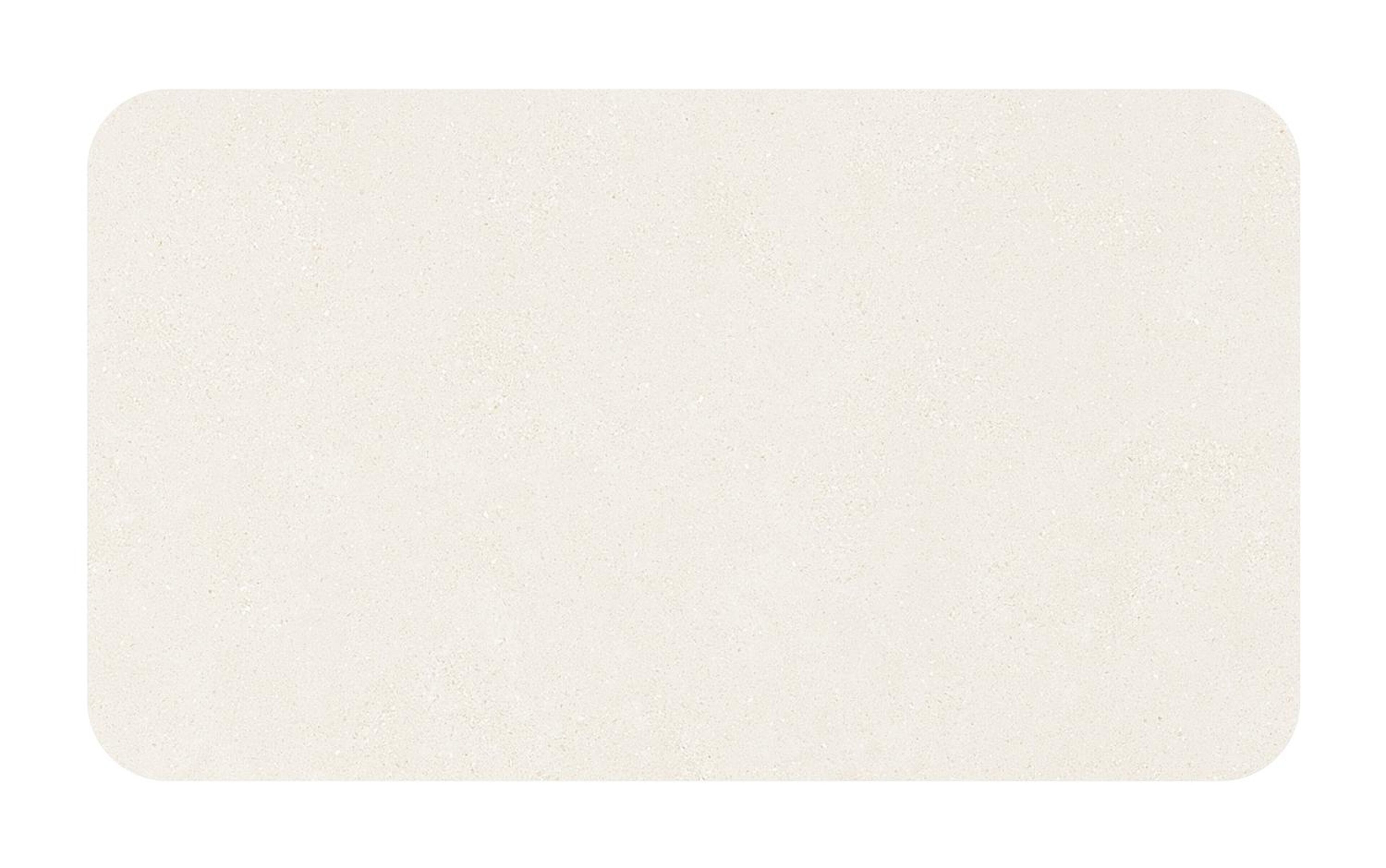 Table de jardin Orso rectangulaire arrondi en aluminium blanc et céramique pleine beige - Lg. 140 x Lrg. 80 x Haut. 75 cm