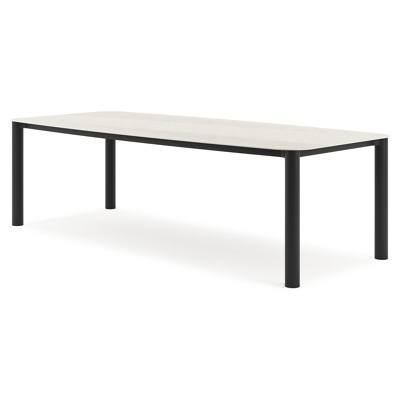 Orso tuintafel bootvorm in zwart aluminium en volkeramiek shilin - L 255 x B 115 x H 75 cm
