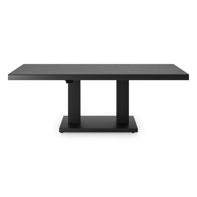 Cirello Pop up loungetafel in zwart aluminium en zwart volkeramiek - L 140 x B 80 x H 71,6 cm