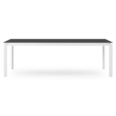 Cirello tuintafel rechthoekig in wit aluminium en volkeramiek Nero Black - L 240 x B 100 x H 75 cm