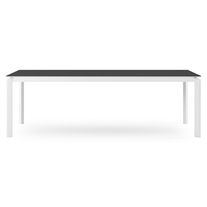 Cirello tuintafel rechthoekig in wit aluminium en volkeramiek Nero Black - L 240 x B 100 x H 75 cm